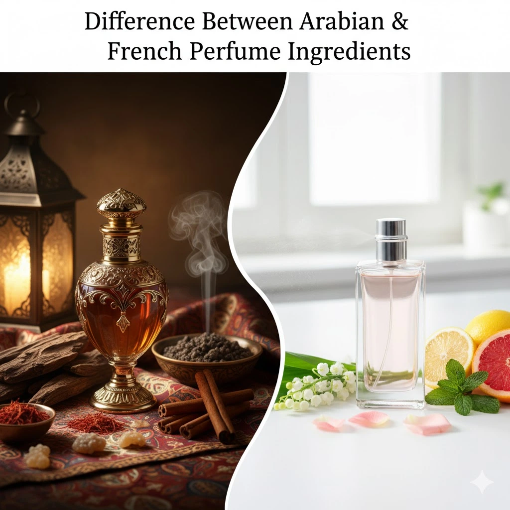 الفرق بين مكونات العطر العربي والفرنسي
