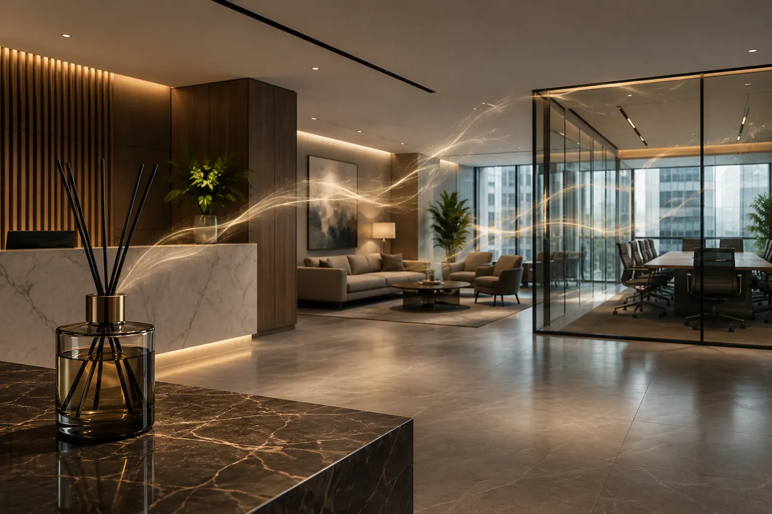 Where does corporate scent branding work best?