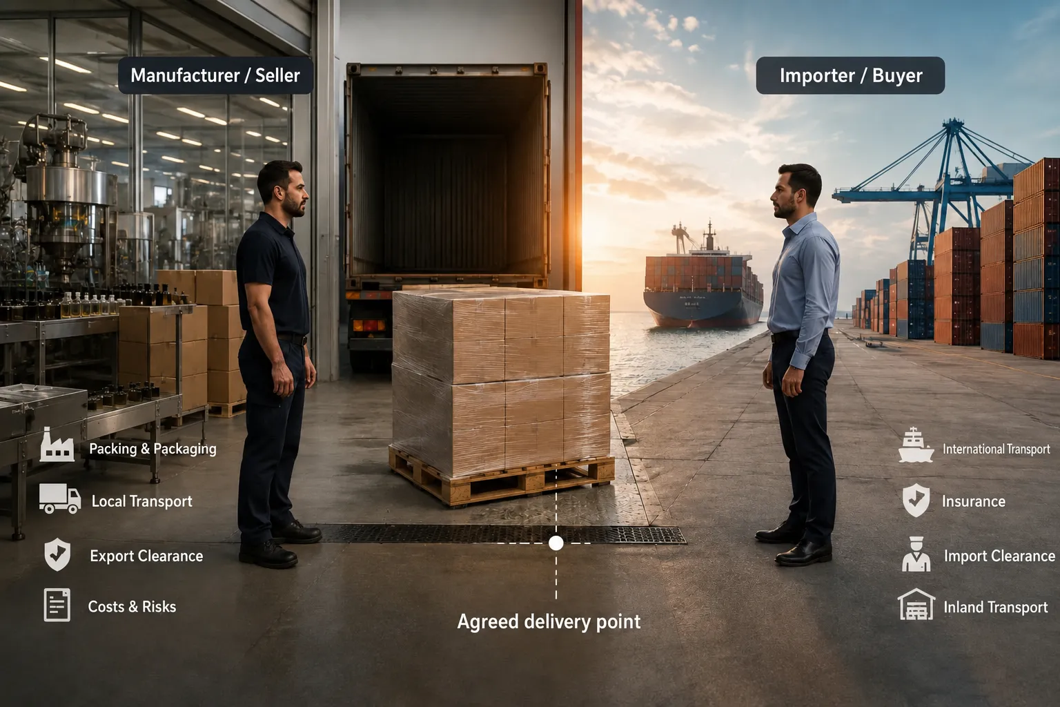 Incoterms and perfume importer and manufacturer's responsibilities 