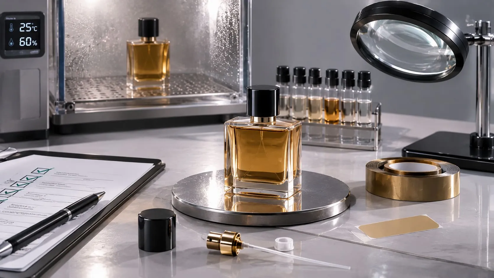 آليات التحقق من توافق عبوة العطر بعد تجهيز العينة النهائية